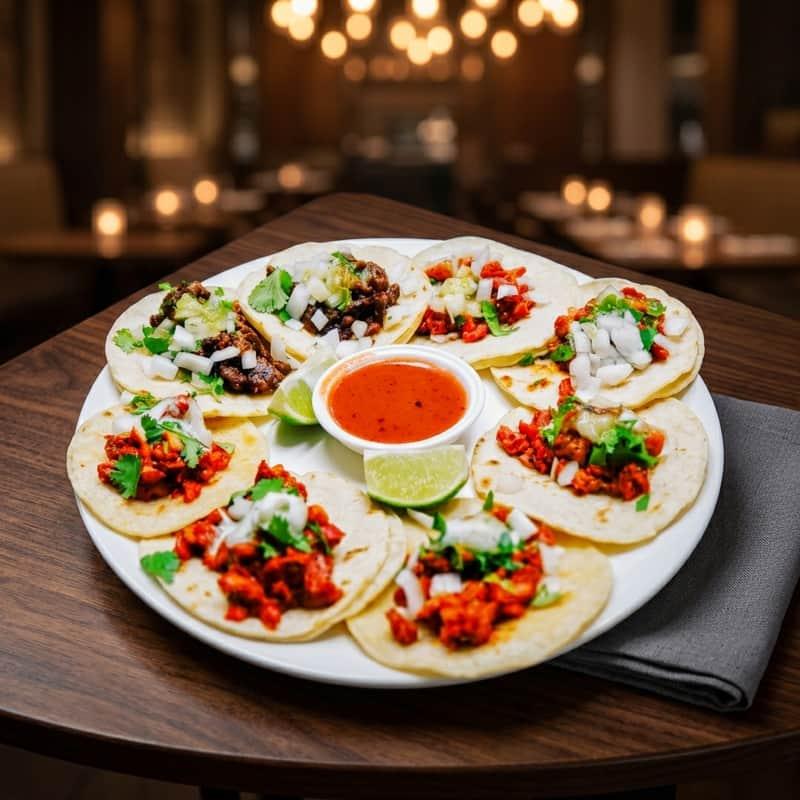 Halal street tacos for Taco Tuesday at Ribs 'n' Kabobs on Norwalk Blvd in Artesia, CA